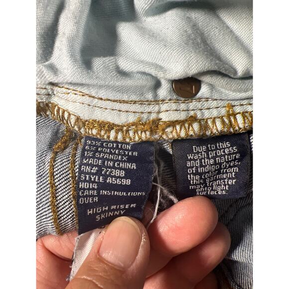 Madewell, 10" High Riser Skinny Stretch Jeans Light Wash Blue Denim, Size: 27 - Picture 11 of 14